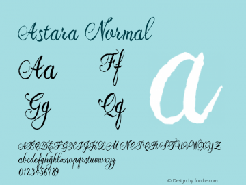 Astara Normal Version 1.000 Font Sample