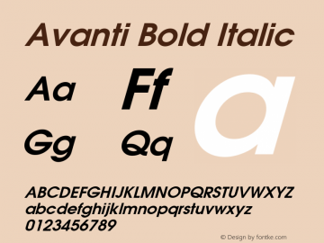 Avanti Bold Italic 001.001图片样张