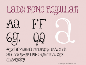 Lady Rene Regular Version 1.000 Font Sample