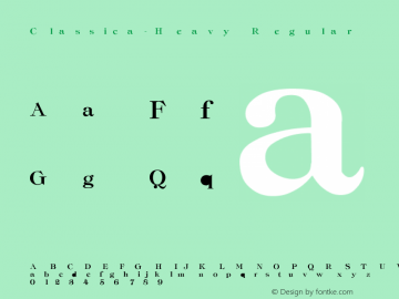 Classica-Heavy Regular Converted from F:\TTF\CLASSHVY.TF1 by ALLTYPE Font Sample