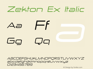 Zekton Ex Italic Version 4.001图片样张