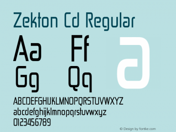 Zekton Cd Regular Version 4.001 Font Sample