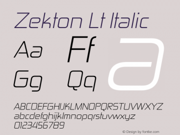 Zekton Lt Italic Version 4.001图片样张