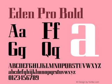 Eden Pro Bold Version 1.000 Font Sample