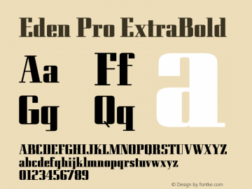 Eden Pro ExtraBold Version 1.000 Font Sample