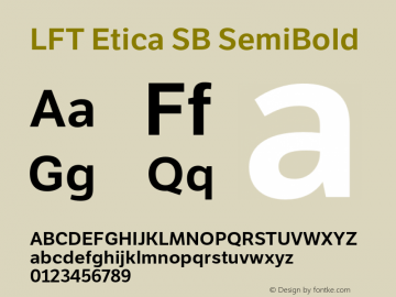 LFT Etica SB SemiBold Version 1.000 Font Sample