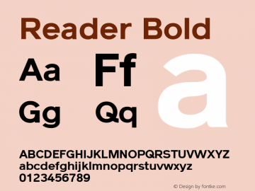 Reader Bold Version 1.002 Font Sample