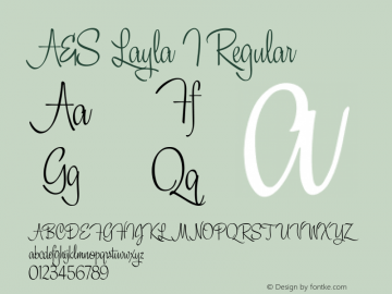 A&S Layla I Regular Version1.000 Font Sample