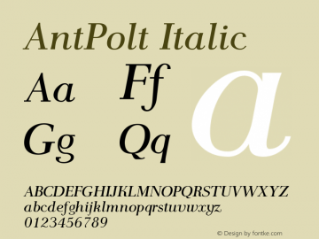 AntPolt Italic Version 1.101 Font Sample