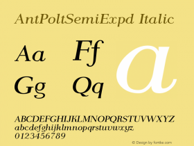 AntPoltSemiExpd Italic Version 1.101 Font Sample