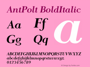 AntPolt BoldItalic Version 1.101 Font Sample