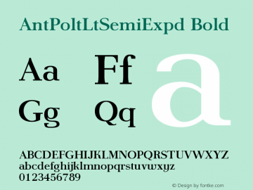 AntPoltLtSemiExpd Bold Version 1.101 Font Sample