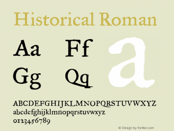 Historical Roman Version 001.000 Font Sample