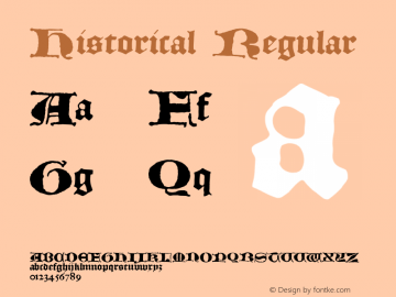 Historical Regular Version 001.000 Font Sample