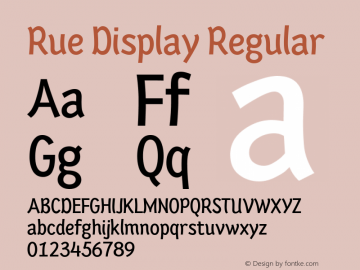 Rue Display Regular Version 1.00 Font Sample