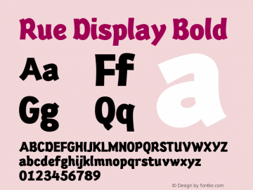 Rue Display Bold Version 1.00 Font Sample