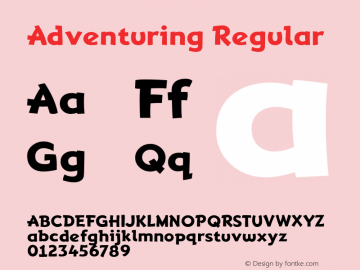 Adventuring Regular Version 001.002 Font Sample