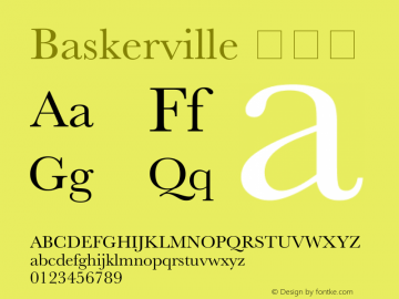 Baskerville 常规体 8.0d2e1 Font Sample