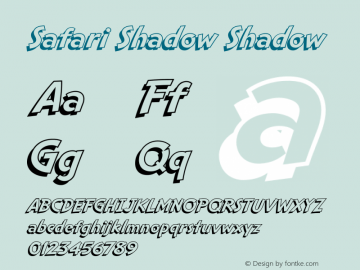 Safari Shadow Shadow Version 2.0 Font Sample