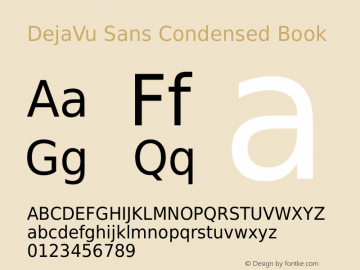 DejaVu Sans Condensed Book Version 2.28 Font Sample