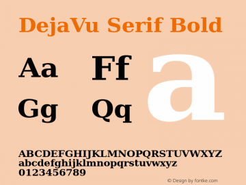 DejaVu Serif Bold Version 2.28 Font Sample