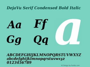 DejaVu Serif Condensed Bold Italic Version 2.28图片样张