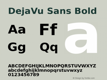 DejaVu Sans Bold Version 2.28 Font Sample