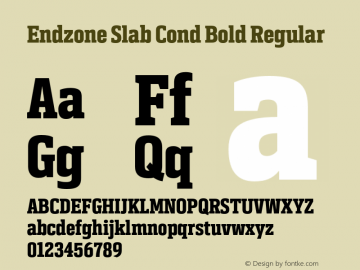 Endzone Slab Cond Bold Regular Version 1.000 initial release 2007.10 Font Sample