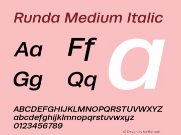 Runda Medium Italic Version 1.000图片样张