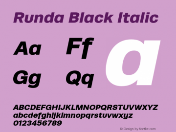 Runda Black Italic Version 001.000图片样张