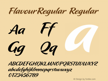 FlavourRegular Regular Version 001.000 Font Sample