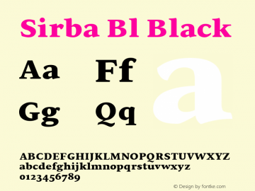Sirba Bl Black Version 1.000 Font Sample
