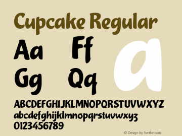 Cupcake Regular Version 1.000 Font Sample