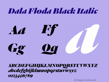 Dala Floda Black Italic Version 1.002;PS 001.002;hotconv 1.0.57;makeotf.lib2.0.21895图片样张