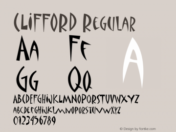 CLIFFORD Regular Macromedia Fontographer 4.1.4 12/17/2002 Font Sample