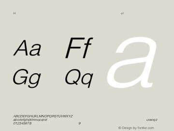 HelveticaObl-Light Regular Converted from C:\EMSTT\ST000086.TF1 by ALLTYPE Font Sample