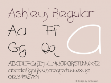 Ashley Regular Converted from C:\EMSTT\ASHLEY__.TF1 by ALLTYPE Font Sample