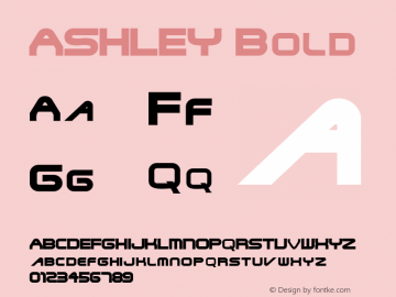 ASHLEY Bold Macromedia Fontographer 4.1.4 12/17/2002 Font Sample