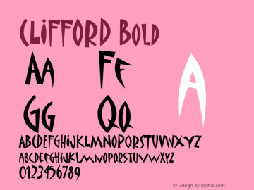 CLIFFORD Bold Macromedia Fontographer 4.1.4 12/17/2002 Font Sample