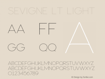 Sevigne Lt Light 2.000 Font Sample