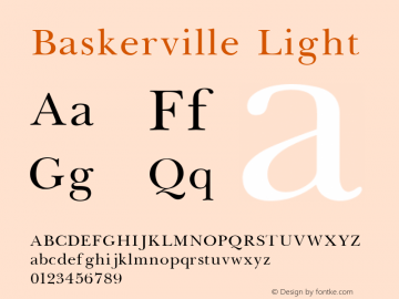 Baskerville Light 001.000图片样张