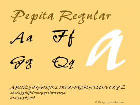 Pepita Regular 1.0 Font Sample