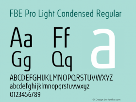FBE Pro Light Condensed Regular Version 6.005图片样张