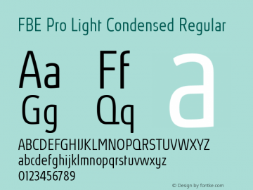 FBE Pro Light Condensed Regular Version 6.005图片样张