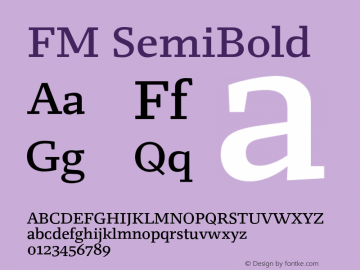 FM SemiBold Version 1.001图片样张