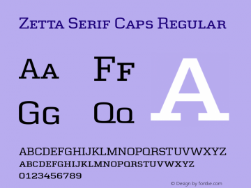 Zetta Serif Caps Regular Version 1.001图片样张