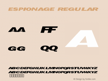 Espionage Regular Solid Snake's Game Shrine Font Sample