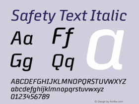 Safety Text Italic Version 1.001 Font Sample