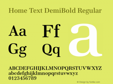 Home Text DemiBold Regular Version 1.001图片样张