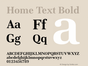 Home Text Bold Version 1.001 Font Sample